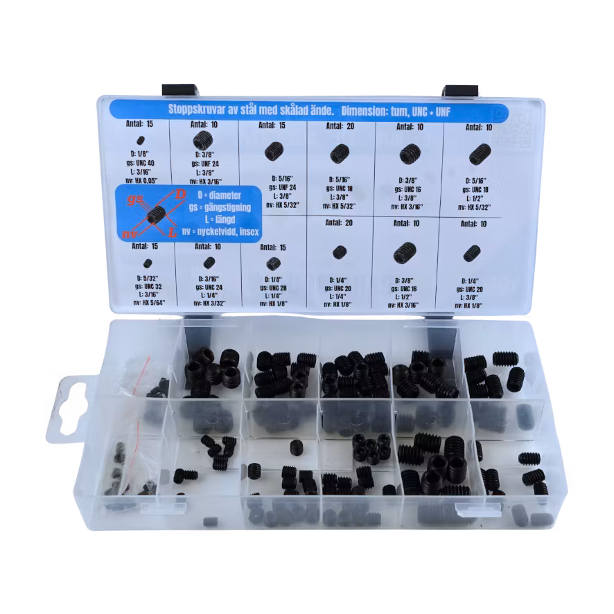 Stoppskruvar, TUM UNC/UNF 160 delar