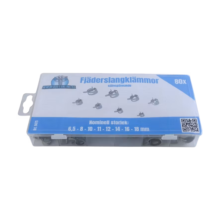 Fjäderslangklämmor 80 delar