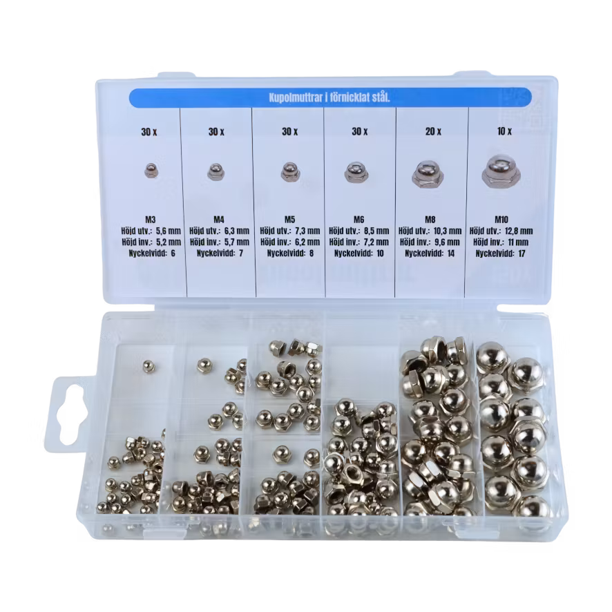 Kupolmuttrar, M3-M10 150 delar