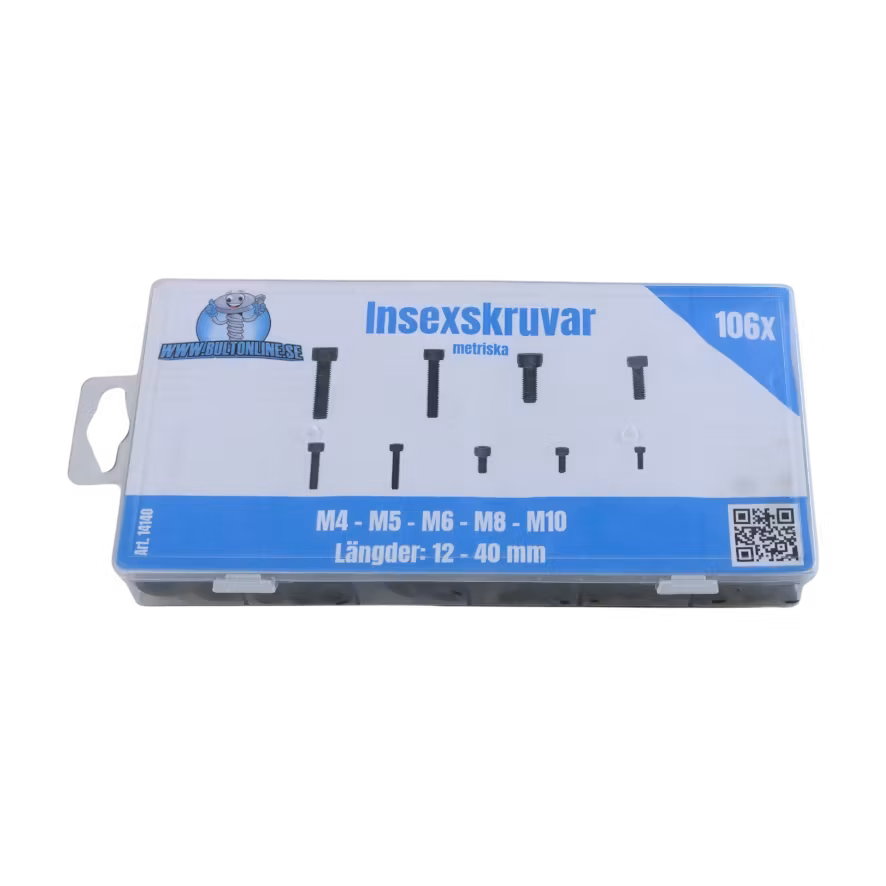 Insexskruvar, METRISKA 8.8 OBEH,106 delar