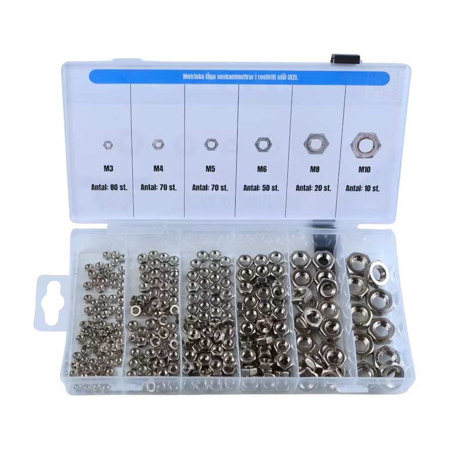 Sexkantmuttrar, RF A2, låga 300 delar