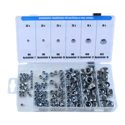 Låsmuttrar, sexkant, FZB M4-M12 146 delar