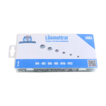 Låsmuttrar, sexkant, FZB M4-M12 146 delar