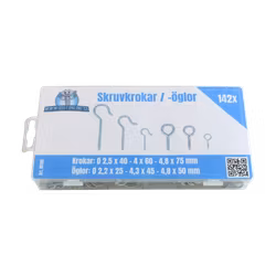 Skruvkrokar & -öglor 142 delar