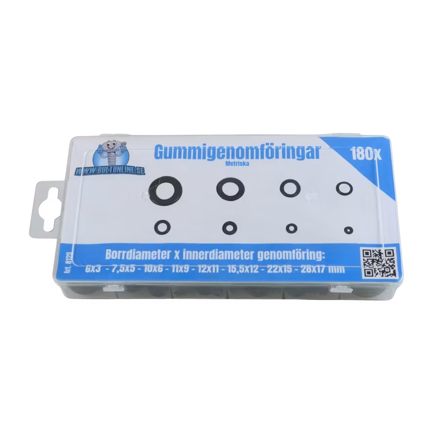 Gummigenomföringar METRISKA 180 delar