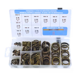 Tätningsringar, metall/gummi 150 delar