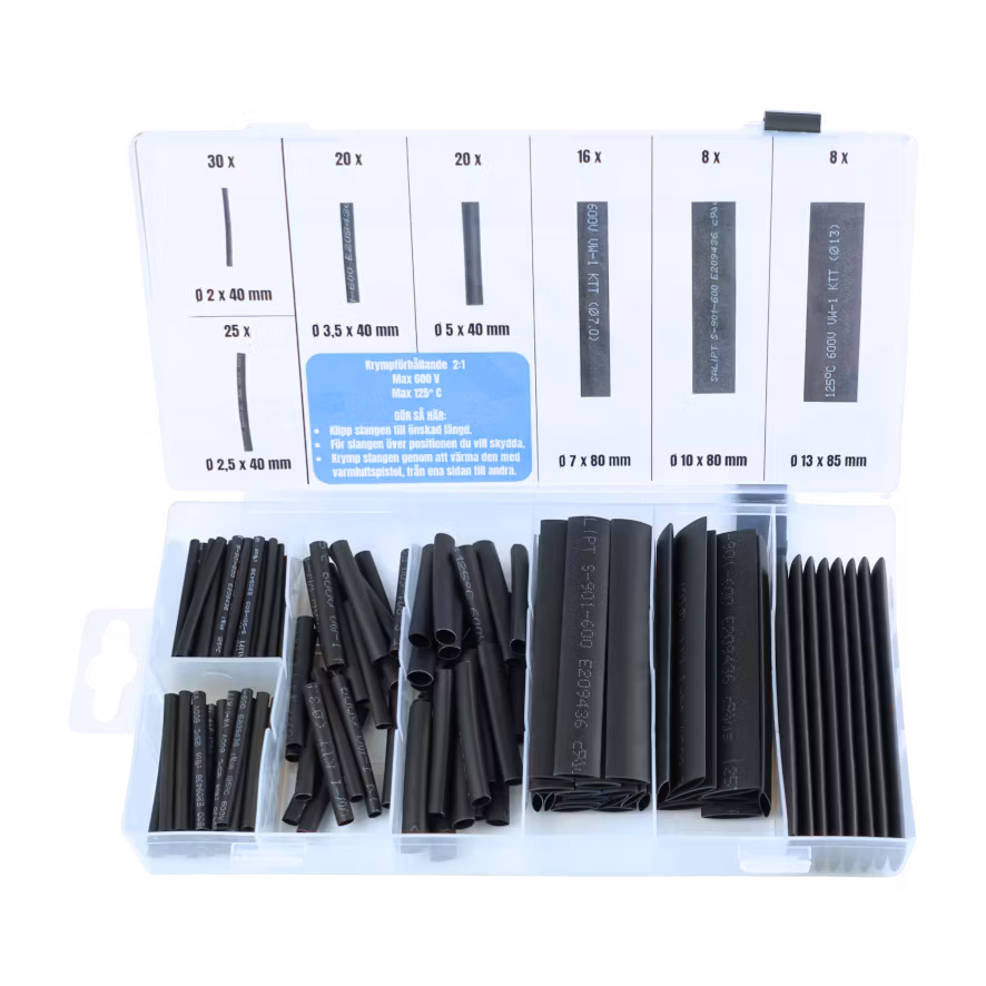 Krympslangar, Ø2-13mm 127 delar