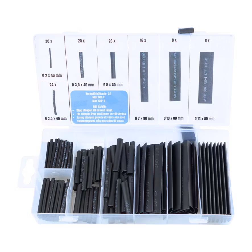 Krympslangar, Ø2-13mm 126 delar