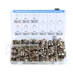 Öronslangklämmor, 1-örade, rostfria 170 delar