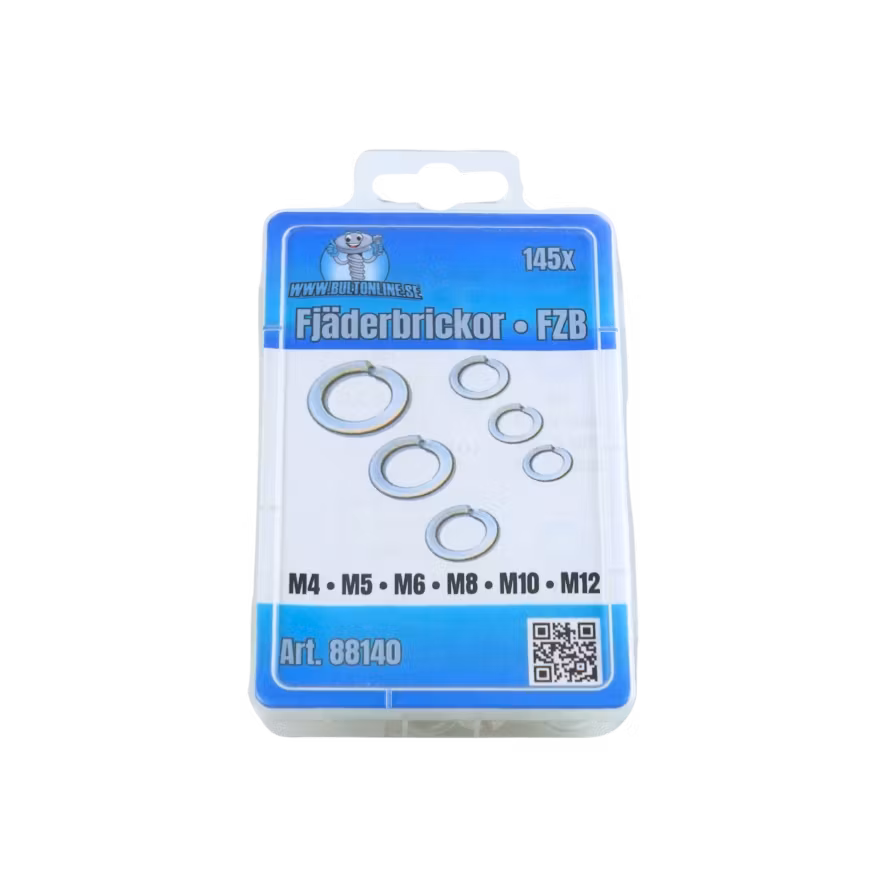 Fjäderbrickor, METRISKA FZB 145 delar