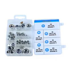 Låsmuttrar, sexkant, FZB M4-M12 53 delar