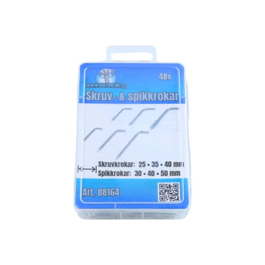 Skruv- & spikkrokar 48 delar