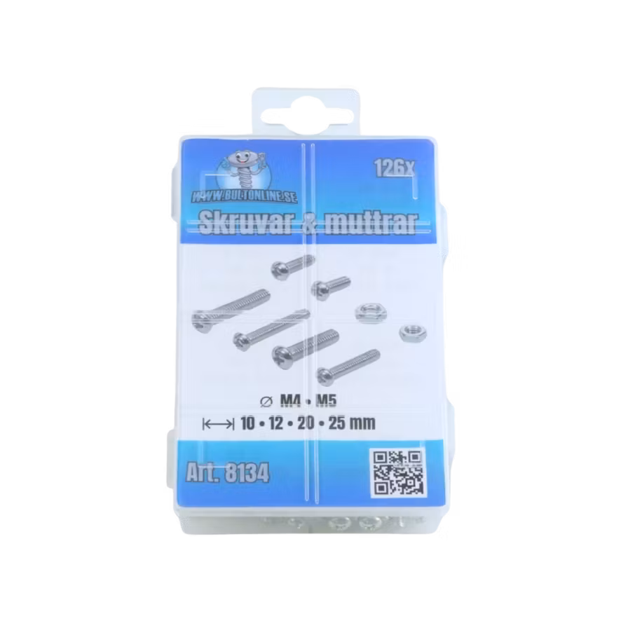 Skruvar och muttrar, FZB M4-M5 126 delar