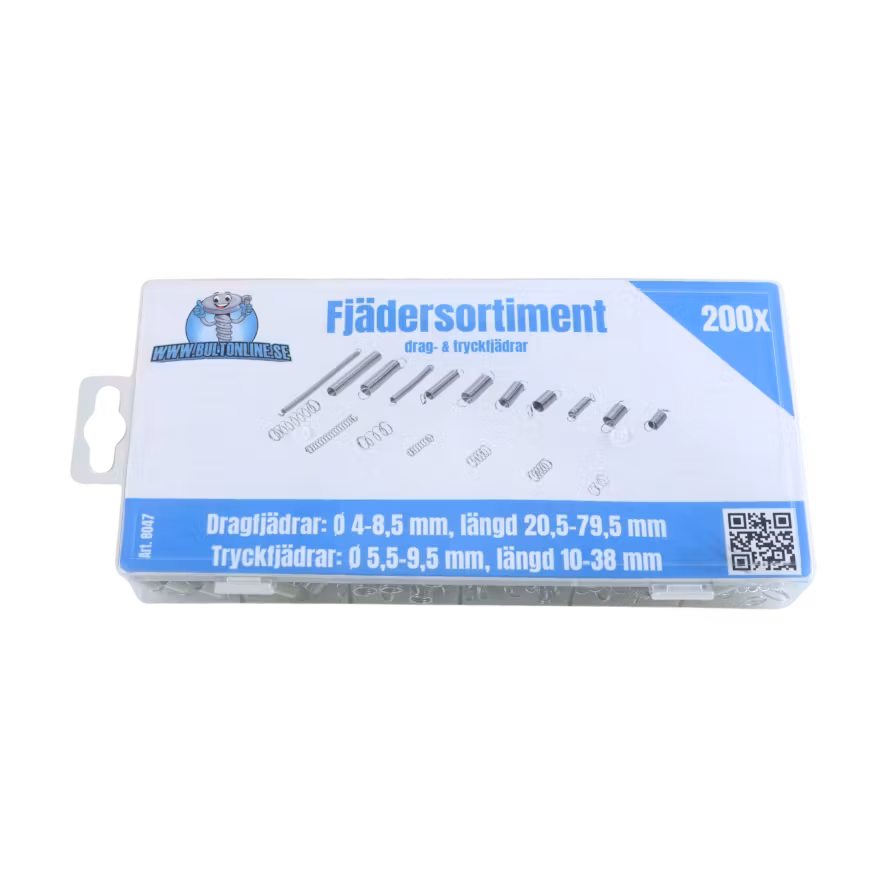 Drag- och tryckfjädrar 200 delar