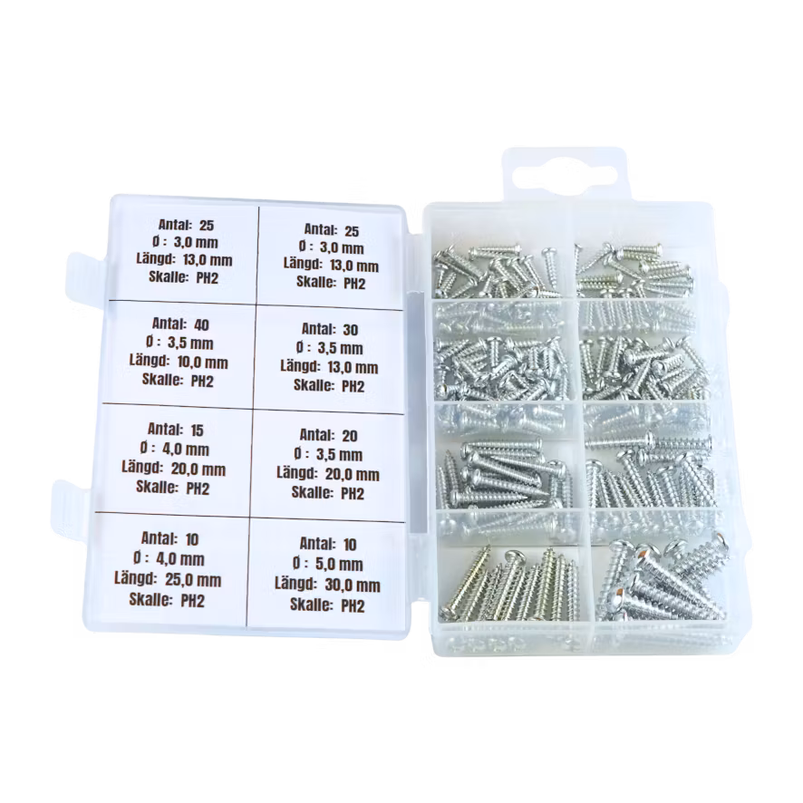 Plåtskruvar 175 delar