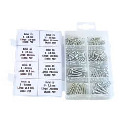 Plåtskruvar 175 delar