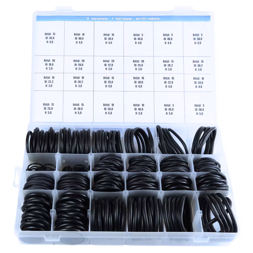 O-ringar, NBR, Ø 18-50mm 285 delar