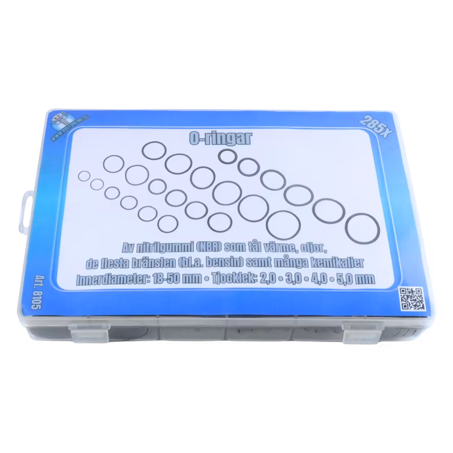 O-ringar, NBR, Ø 18-50mm 285 delar