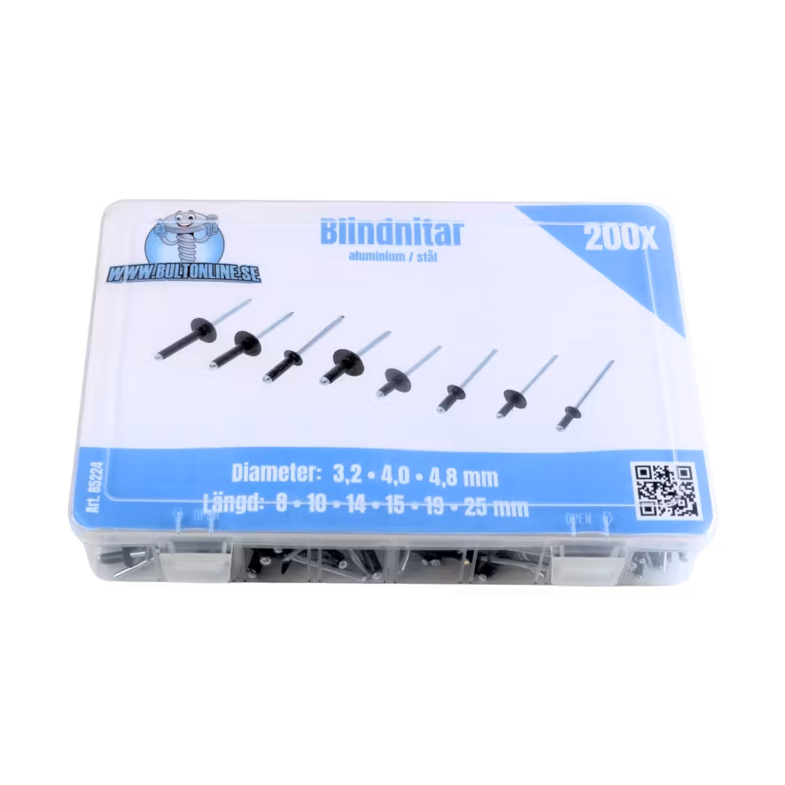 Blindnitar - svarta, ALU 200 delar