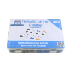 Täckhattar, skruvar & muttrar 400 delar