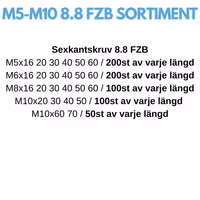 Bultsortiment M5-M10 8.8 FZB