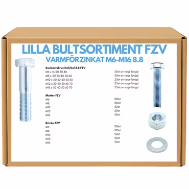Lilla bultsortiment varmförzinkat M6-M16 8.8 FZV