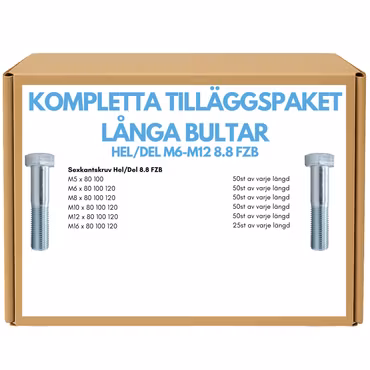 Kompletta Tilläggspaket Långa bultar M5-M16 FZB