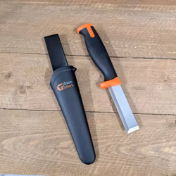 Stämjärnskniv tjockt rostfritt blad