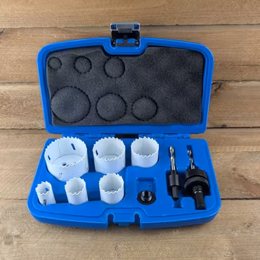 Hålsågsats Ø 22 - 65 mm Djup 40 mm 8 delar