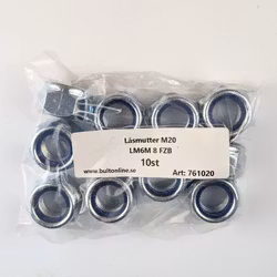 M20 Låsmutter 8 FZB 10st