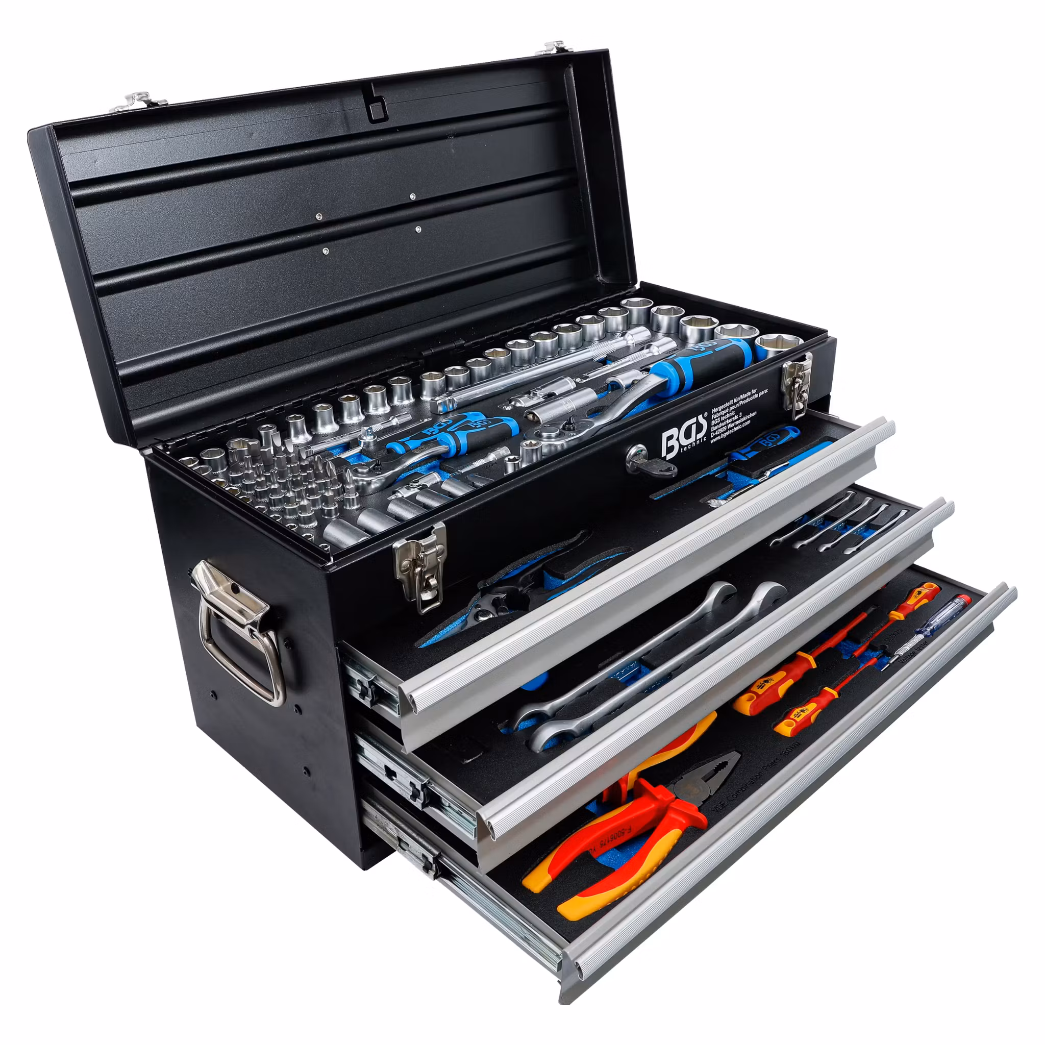 Verktygsväska i metall 3 Lådor med 147 Verktyg