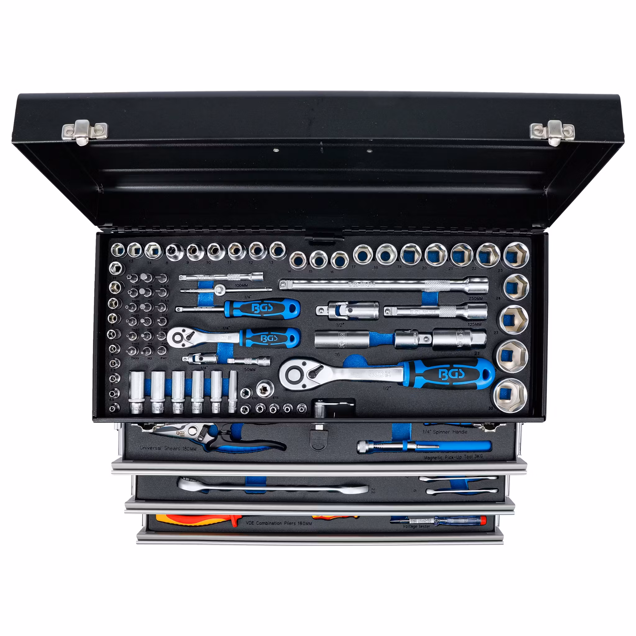 Verktygsväska i metall 3 Lådor med 147 Verktyg