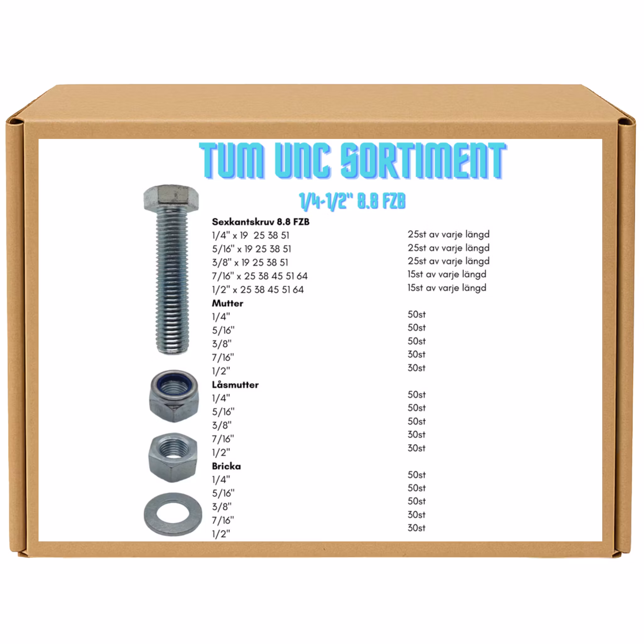 Lilla tumsortimentet UNC 1/4”–1/2” FZB