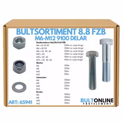 Bultsortiment M6-M12 8.8 FZB 9 100 delar