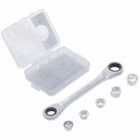Spärrnyckel med adaptersats  8-19mm 6 delar