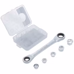 Spärrnyckel med adaptersats  8-19mm 6 delar