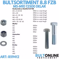 Bultsortiment M5-M10 FZB 12 500 delar