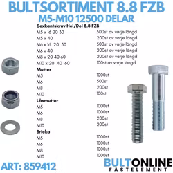 Bultsortiment M5-M10 FZB 12 500 delar