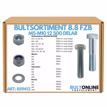 Bultsortiment M5-M10 FZB 12 500 delar