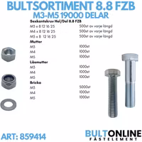 Bultsortiment M3-M5 FZB 19 000 delar