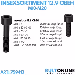 Insexsortiment M10-M20 12.9 Obeh 1175 delar