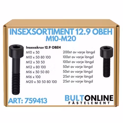 Insexsortiment M10-M20 12.9 Obeh 1175 delar