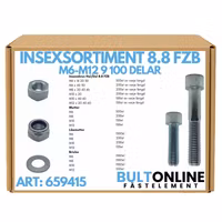 Insexsortiment M6-M12 8.8 FZB 9100 delar