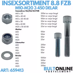 Insexsortiment M10-M20 FZB 3450 delar