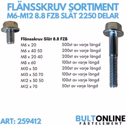 Flänsskruv sortiment M6-M12 FZB 2250 delar