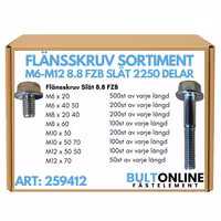 Flänsskruv sortiment M6-M12 FZB 2250 delar