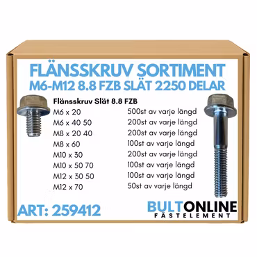 Flänsskruv sortiment M6-M12 FZB 2250 delar