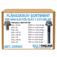 Flänsskruv sortiment M8-M16 FZB 1 275 delar