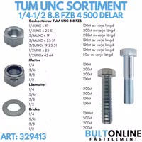 Tum UNC sortiment 1/4-1/2 8.8 FZB 4500 delar