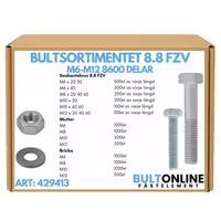 Bultsortimentet FZV 8.8 M6-M12 8600 delar